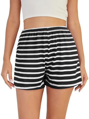 VENTELAN 3 Pack Womens Ultra-Soft Pajama Shorts Adjustable Waistband Sleepwear(Available in Plus Size) S-XXL4