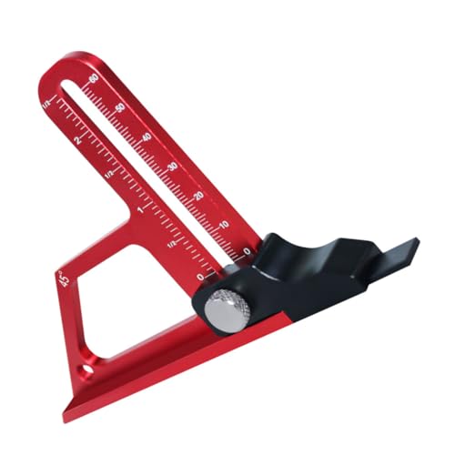 PRETYZOOM Woodworking Height Gauge Depth Gauge for Router Depth Measuring Tool Wood Working Gauge Tool Depth Gauge Tool Depth Gauge for Table Saw Depth Meter Tool Aluminum Alloy Red