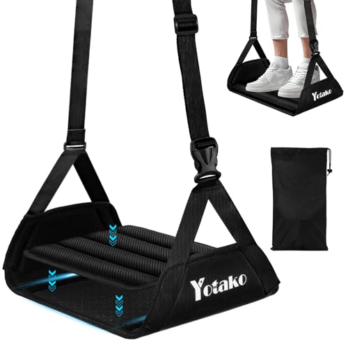 11% off - Yotako Airplane Foot Rest, Portable Widen Travel Foot Hammock Flight with Support Plates by Memory Foam & Bamboo, Leg Rest for Plane Car Train Office, Travel Essentials Best Airplane Gadgets