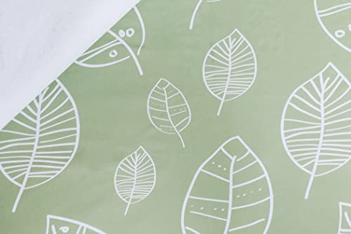 Home Direct Rectangular Oilcloth PVC Wipe Clean Tablecloth 140cm x 200cm 55x78 Leaves Sage Green