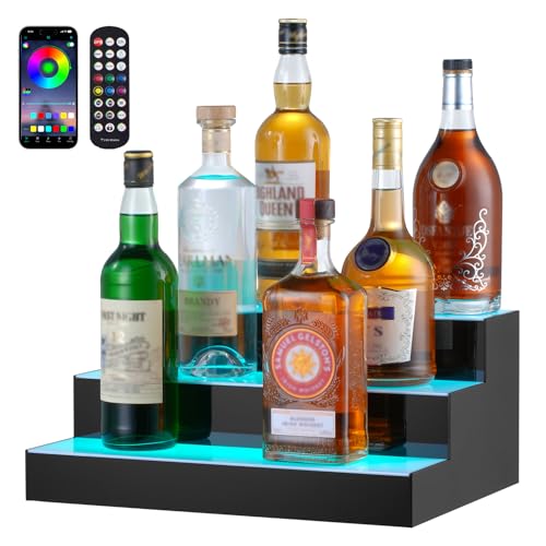 VEVOR Barregal Weinregal, LED-beleuchtetes Hausbarregal mit RF-Fernbedienung und App-Steuerung, 3...