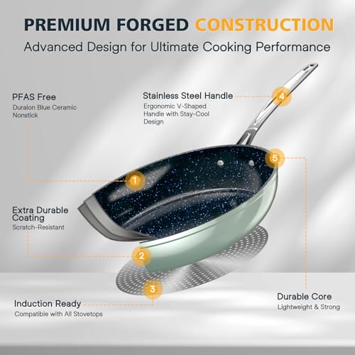 Image of Nuwave 3-Piece 8 inch, 10 inch, 12 inch Forged Lightweight Frying Pan Set