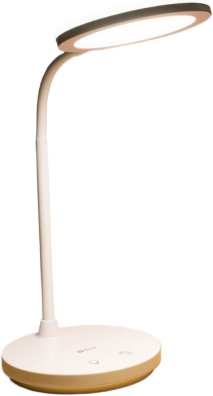 Eye Protection 360 Degree USB Rechargeable Learning Desk Lamp Study and Office Use Desk Lamp(White)