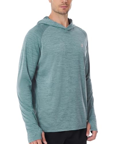 Roadbox UPF 50+ Fishing Shirts for Men, Long Sleeve UV Sun Protection Lightweight Rash Guard Hoodie for Hiking Workout2