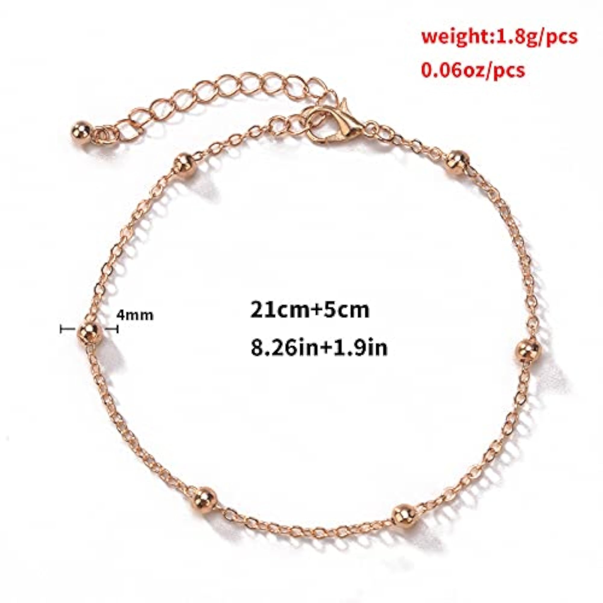 Personalized Dainty Link Anklet Bracelet for Birthday & Wedding