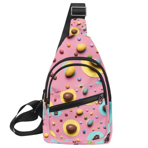 Mochila bandolera para hombre con cremallera segura y correa regulable multicolor