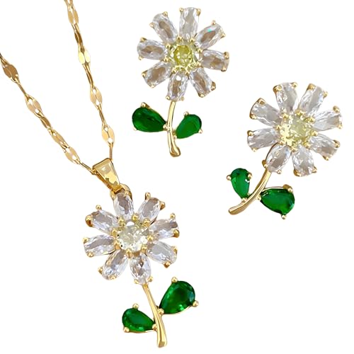 Juego de collar y aretes de hoja verde ideal para realzar tu look en eventos y fiestas 1181