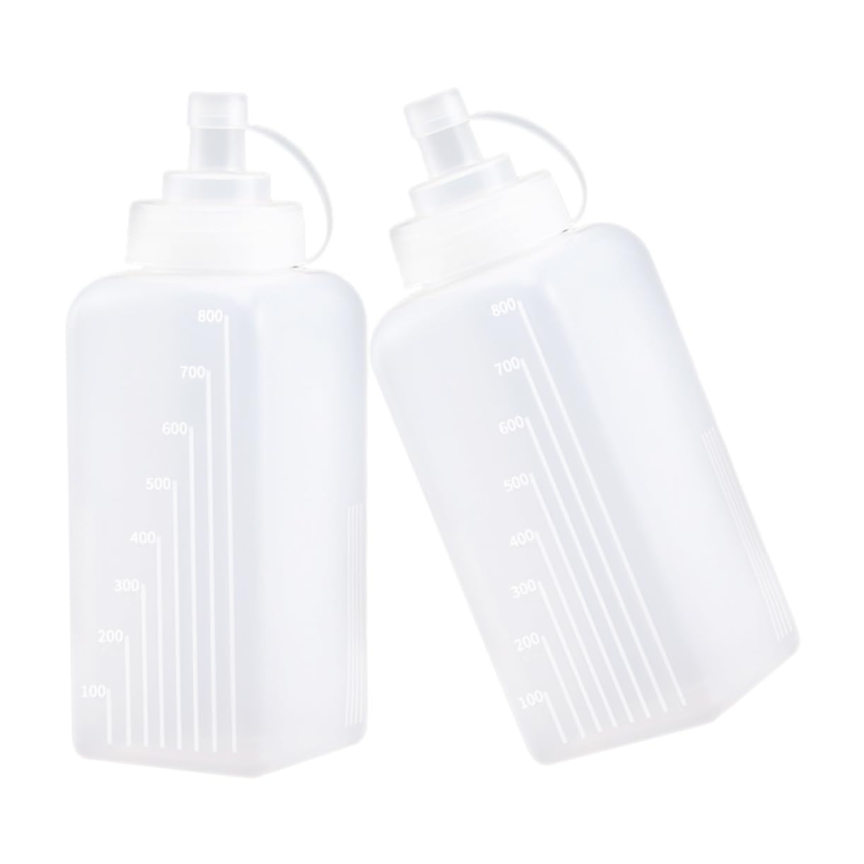 Cabilock 2pcs Square Squeeze Bottles for Salad Dressing and Jam Leakproof Seasoning Dispensers Random Style for Home and Restaurant Use