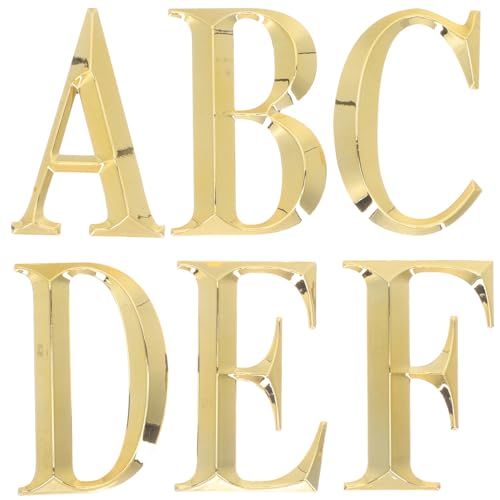 Yardenfun 6 Pezzi Lettere Adesive per Porta e Cassetta Postale Alfabeto Autoadesivo in Abs Resina Targhetta Civico dal Design Contemporaneo per Casa e Ufficio Fluttuante e Resistente