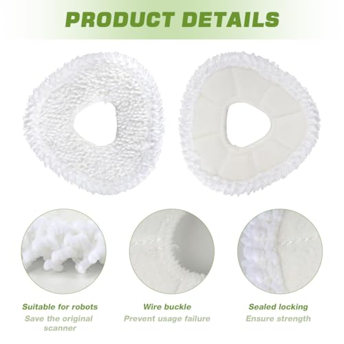 Image of HASTHIP 2Pcs Microfiber Mop Pads Compatible with Narwal Freo /Freo Pro /Freo Z10 /Freo Z Ultra /Freo X10 /Freo X Ultra Vacuum Cleaner, Reusable, Washable, Water Absorbent Cleaning Cloth for All Floor