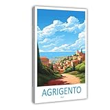 Stampa su tela Agrigento con stampa di Agrigento, decorazione da parete per ufficio, 60 x 90 cm