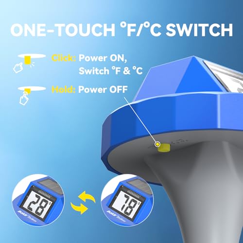 Image of BaldrTherm Pool Thermometer Digital Floating, Swimming Pool Water Temperature Sensor, 2026 New Upgrade | Solar Powered | Easy Read | High Precision | Anti-Fog, for Hot Tub, Spa & Ice Bath