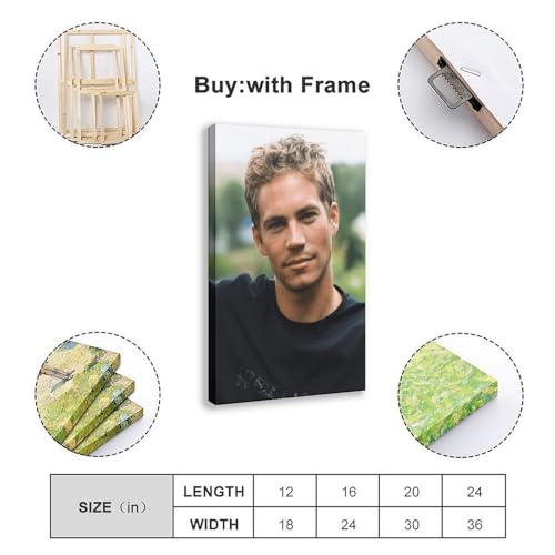 Poster Paul Walker de qualité supérieure avec cadre en bois pour salon