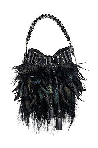 Sowder Rooster Hackle Feather Fringe Trim 5-7" In Width Pack Of 5 Yards(Black) #TOP5