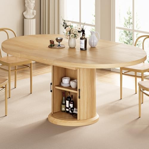47″–63″ Extendable Round Dining Table for 4–8...