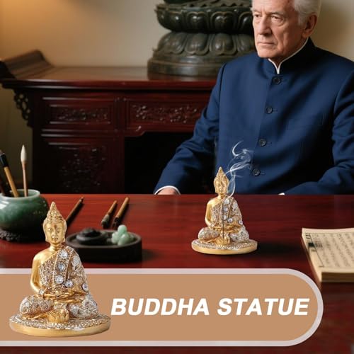 Statuette de bouddha en résine pour étagère et bureau - 3