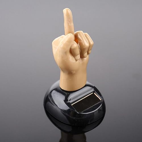 Ymhapp Solar Powered Mid Finger Shaking Duck Figurine, Dashboard Bobbleheads, Solar Dancing Figurines, Novelty Solar Power Kits