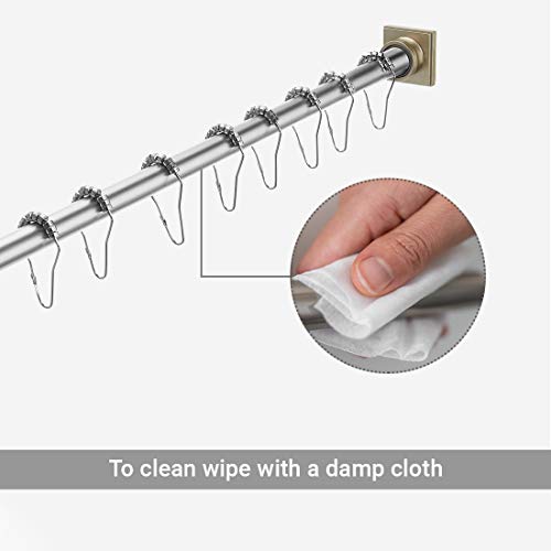 EXCELL Legion Tension Shower Curtain Rod, Adjustable Customizable Curtain Rod for Bathtub, Stall, Closet, Doorway, 41-72”, Brushed Nickel - Thumbnail 3