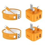 USB C Charger for iPhone 17 16 15 Charger 20W Fast Charger USB C Plug and Cable, 2 Pack Type C UK Wall Phone Power Adapter USBC Lead for iPhone 17/16/15/Pro/Max/Air/Plus/iPad/Samsung S25 Ultra/S24/S23 - Image 1