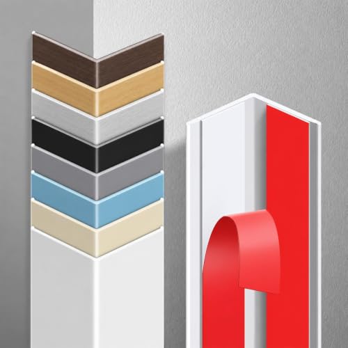 Image of Self Adhesive Wall Corner Protectors, 1m-5m PVC Corner Trim, Peel and Stick Edge Protector Strip for Wall, Door Frame, Baseboard, Kitchen Office Decorative Moulding Strip(Gloss Black,1.2m)