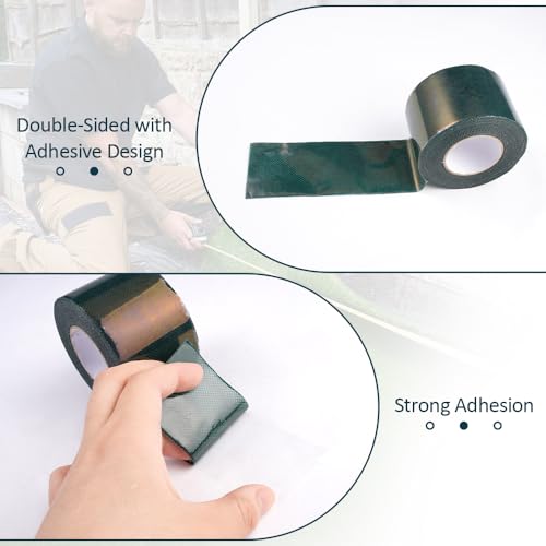 2 Stück Kunstrasen Klebeband 5 cm X 5 m, Doppelseitig Selbstklebend, Starkes Doppelseitig Kunstrasenband für Terrasse, Garten, Dach, Balkon zur Verbindung und Befestigung von Kunstrasen, Grün