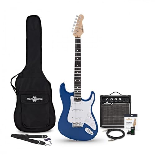 Electric Guitar Beginner Kit with 10W Amp LA by Gear4music Blue
