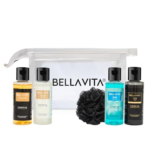 Image of Bella Vita Luxury Men Trial Mini Kit Skai Aquatic, OUD White, KLUB & CEO Man Body Wash Refreshing Shower Gel for Smoother Skin with Aloe Vera 55ml Each