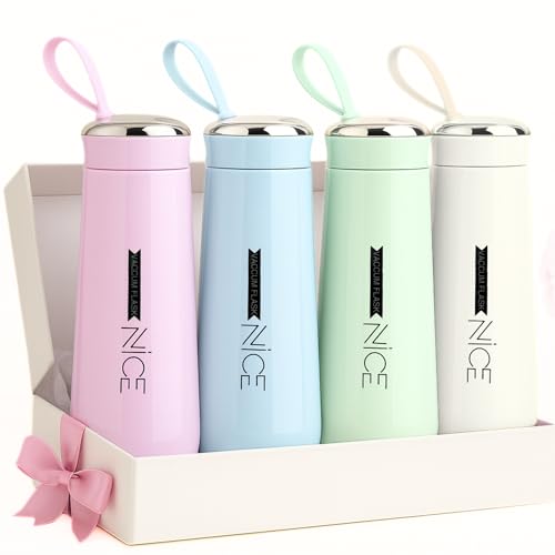 NICE Premium Glass Water Bottle with Protective Sleeve - 400 ml Leak Proof, BPA Free, Eco-Friendly Bottle with Air Tight Lid for Office, Gym, Travel & Home (Pack of 2, Multicolor)