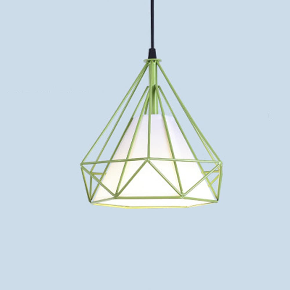 Mengjay Ceiling Light Black Wire Lamp Retro Vintage,Pendant Light Modern Matt Metal,Pendant Light, E27 Industrial Vintage Style Lampshade (Green)