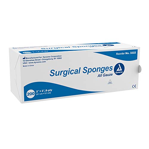 Dynarex Non-Sterile Gauze Sponge, 2X2 Inch, 200 Count #TOP21