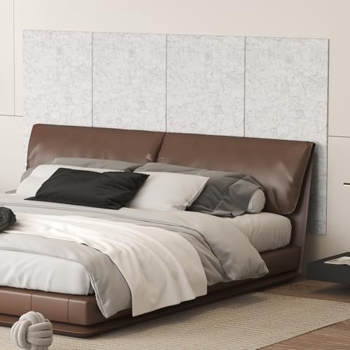 TONOR Duże panele akustyczne, samoprzylepne, 4 sztuki, 112 x 55 cm, płyty akustyczne do okładzin ściennych, do obróbki akustycznej i dekoracji ścian, studio, domu, biura, szare