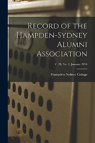 Record of the Hampden-Sydney Alumni Association; v. 28, no. 2, January 1954