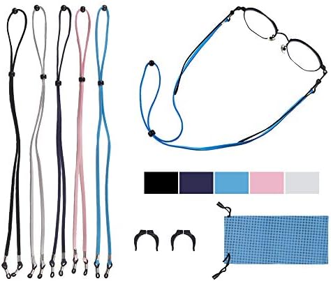 Glasses Leather Sprot Strap Chain Eyeglass String Cord Holder Adjustable 5 Pack
