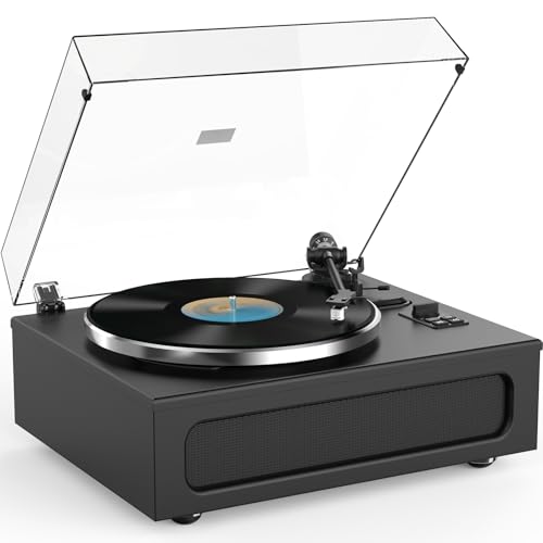 Record Player All-in-One Classic Turntable for Vinyls Records Built-in 4 Stereo Speakers High Fidelity Audio AT-3600L Phono Belt Drive Vinyl Players BT Wireless Pariing Aux-in RCA Auto Stop Pure Black - Les Beatles, Paul McCartney, John Lennon, RIngo Starr, George Harrison Record Player All-in-One Classic Turntable for Vinyls Records Built-in 4 Stereo Speakers High Fidelity Audio AT-3600L Phono Belt Drive Vinyl Players BT Wireless Pariing Aux-in RCA Auto Stop Pure Black