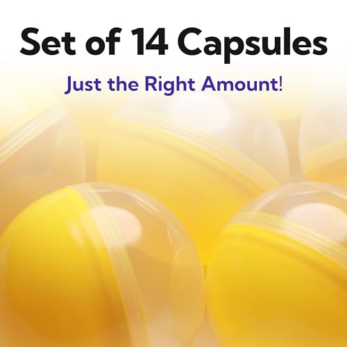 Image of Capsule Vending Machine Translucent-Yellow Round Capsules Empty 14 pcs 3.9 inch - Gumball Machine Capsules Easter Basket Stuffers Birthday Gifts - Pinata Stuffers Craft Supplies Claw Machine Refills