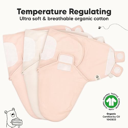 Image of KeaBabies 3-Pack Organic Baby Swaddles for Newborns, Infant (Angelic, 0-3M) | Baby Girls, Boys, Soft Organic Cotton, Newborn Swaddle Sleep Sack, Nursery Swaddling Blankets