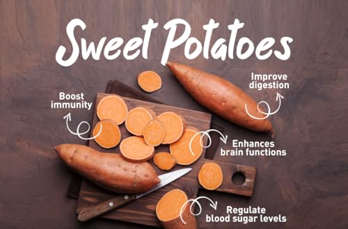 Frische Weiße Süßkartoffel 1kg – White Sweet Potato | Mild & Natürlich | Ideal für Kochen, Backen, Püree, Currys & Gesunde Küche | Mit Kajal Sticker
