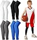EOGRFW 4 Paar Kinder Beinärmel,Kompressions-Beinmanschette, Kinder Lange Kompressions-Beinärmel,UV Sonnenschutz Beinmanschetten für Jungen Mädchen Basketball Fußball