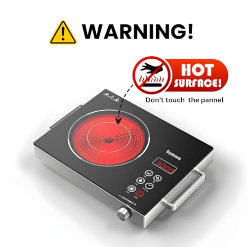 Image of Dyanora 2200W Infrared Cooktop with Crystal Glass Touch Panel | 4 Pre-Set Modes (Stir-fry, BBQ, Hot Pot, Steam) | Adjustable 60C - 600C | Digital Time & Watt Display | Classic Silver Design