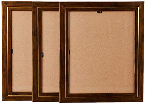 Solimo collage photo frames for wall set of 3 in golden for 8x10 inch photos