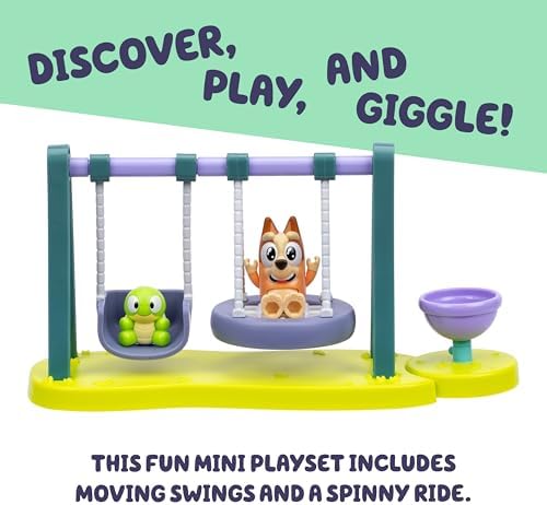 BlueY Mini Playsets Playset Turtle Boys Playground Includes Avid Bingo Figure with Movable Joints & Turtle Boys