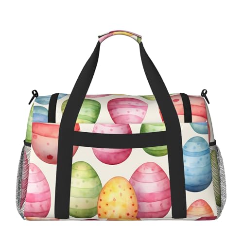 Easter Eggs Duffle Bag for Travel Colorful Sports Gym Tote Carry On Bag Large Shoulder Weekend Overnight for Workout2