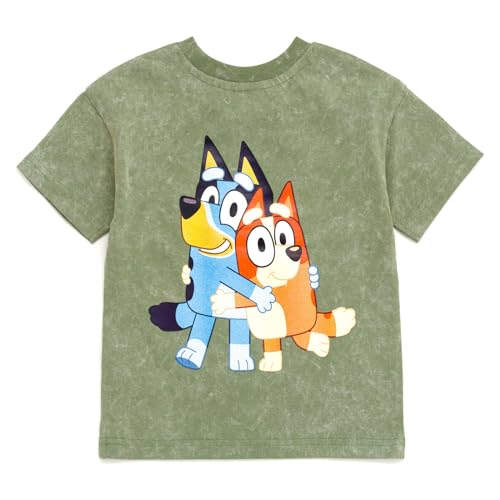 Image of Bluey Drop Shoulder T-Shirt and Shorts Outfit Set Toddler to Big Kid Sizes (2T - 10-12)