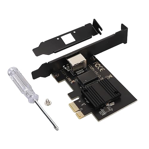 POCREATION 2.5G PCIe Network Card I226 V Chip 10/100/1000/2500Mbps RJ45 LAN Adapter con Disipador de Calor de Aleación de Aluminio para PC de Escritorio Gaming Server miniatura 6