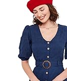 modische Puffärmel Joe Browns Damen Midaxi Lochstickerei, Puffärmeln und Gürtel, Marineblau Lässiges Kleid, Navy, 42
