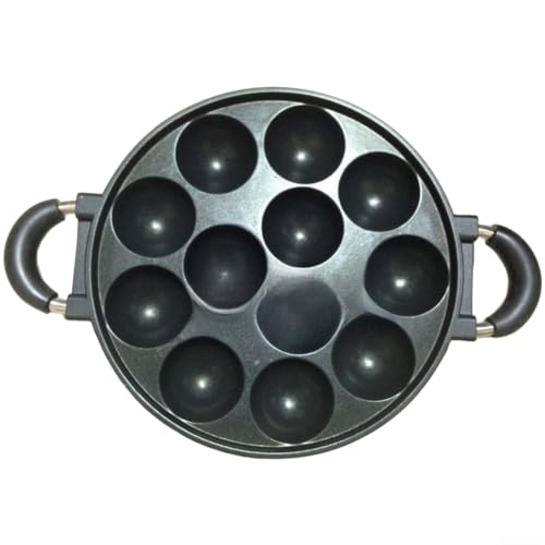 Poêle à gaz Takoyaki en alliage d'aluminium compatible avec 7 trous, 12 trous et 19 trous pour préparation des aliments multi-formes (C)