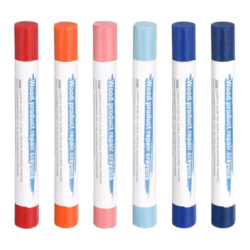 QUARKZMAN Bâtons De Remplissage En Bois 6 Couleurs Crayons De Cire Pour Réparation De Meubles Pour Jewel Blue, Navy Blue, Blue, Orange, Dark Red, Pink