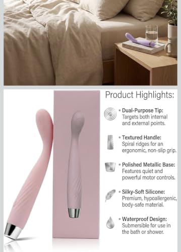 Image of HR World Beauty Groove Rechargeable Silicone Personal Massager for Women | Waterproof | Multiple Vibration Modes | USB Rechargeable | Lavender