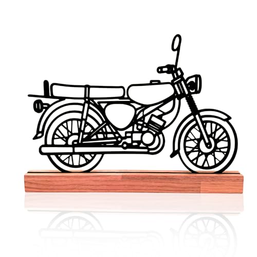 Simson S51 Deko Aufsteller Oldtimer Dekofigur aus massivem Eichenholz & hochwertigem 3D-Druck Handmade Geschenk für Simson-Fans & Werkstatt Deko (Simson S51)
