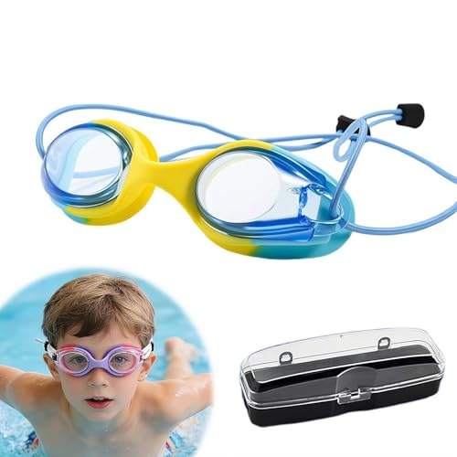 Swim Goggles with Bungee Strap for Kids No Leaking Anti Fog Kids Swimming Goggles for Youth Adult with Quick Adjust,HD View